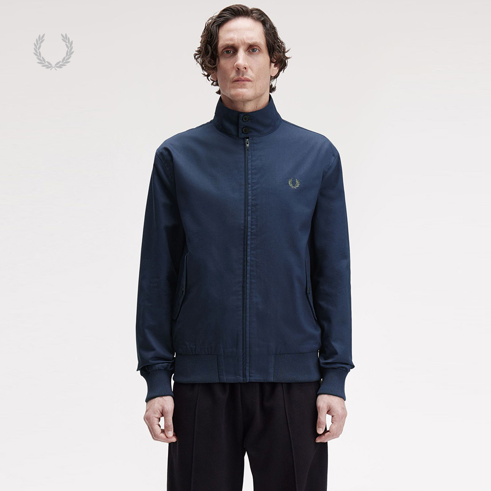 FRED PERRY男士休闲夹克2025秋冬立领拉链麦穗刺绣宽松外套J8568