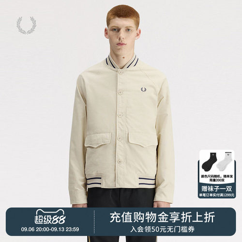 FREDPERRY排扣棒球夹克英伦时尚
