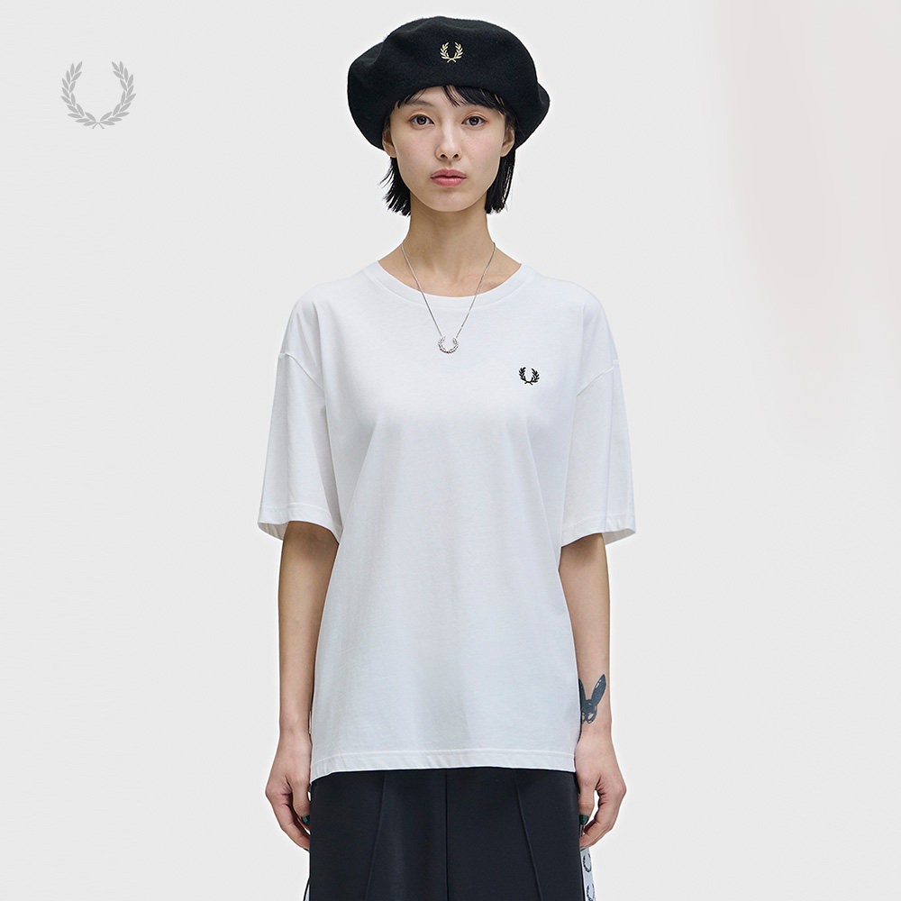 FRED PERRY女装纯色短袖T恤2026夏季新款简约日常款麦穗刺绣半袖