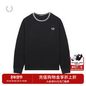 FRED 潮M9602 条纹圆领套头麦穗刺绣长袖 PERRY男士 休闲T恤2025冬季