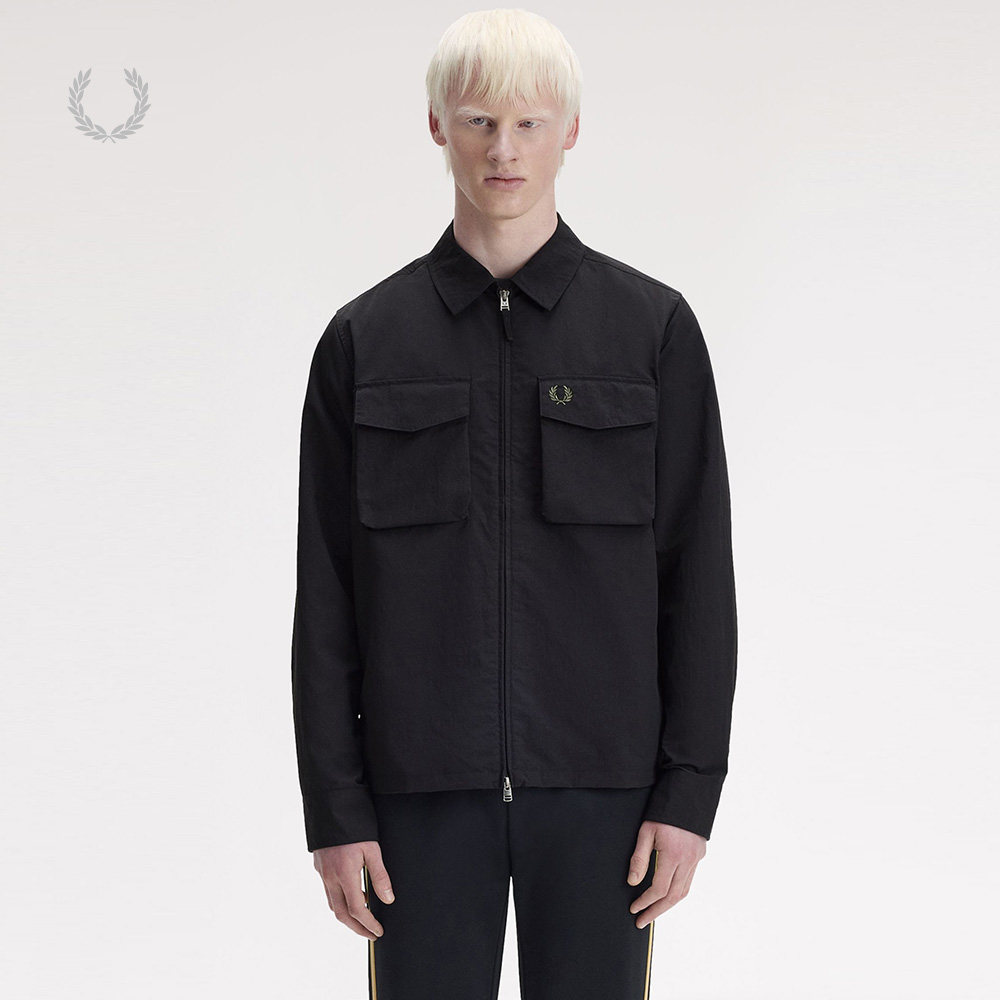 FRED PERRY男装翻领拉链夹克2026夏季新款潮流有型纯色工装外套