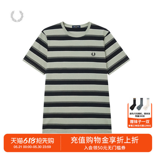 FREDPERRY条纹短袖T恤休闲时尚