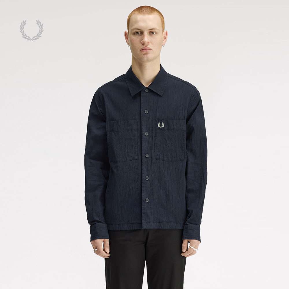 FRED PERRY男装衬衫式夹克2026春季新款简约质感翻领休闲薄外套