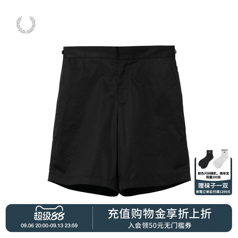 FREDPERRY纯色休闲短裤简约日常图片
