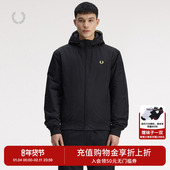 休闲夹克2025冬季 FRED PERRY男士 连帽纯色拉链麦穗刺绣外套J1304