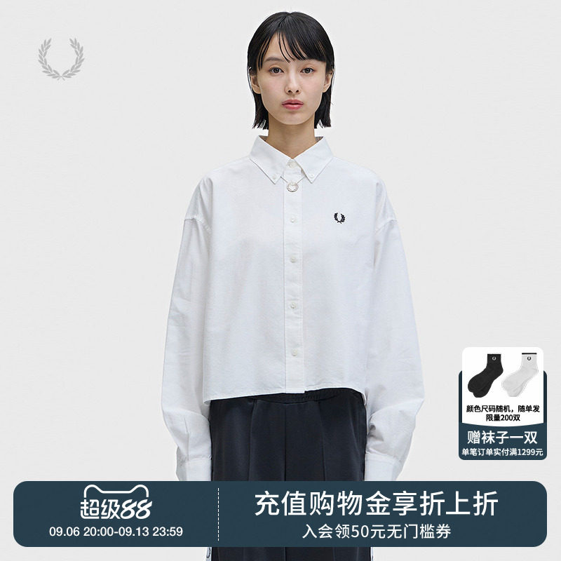 FREDPERRY纯色长袖衬衫简约通勤图片