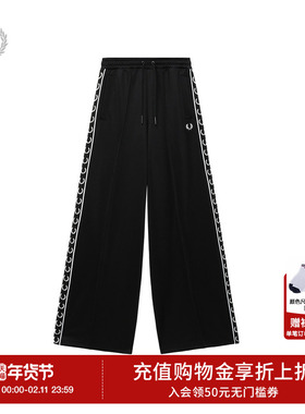 FRED PERRY女士运动休闲长裤2025冬季新款麦穗logo串标抽绳T1102