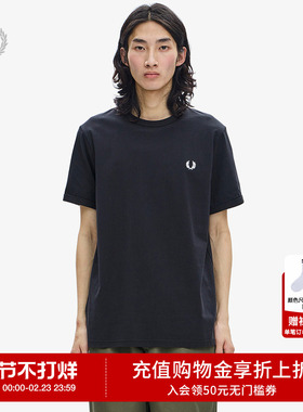FRED PERRY男装圆领短袖T恤2025秋季新款休闲基础款半袖M3519XMA