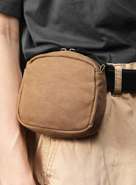 KOSIBATE户外帆布收纳包零钱包卡包穿皮带腰包跑步运动迷你挂包