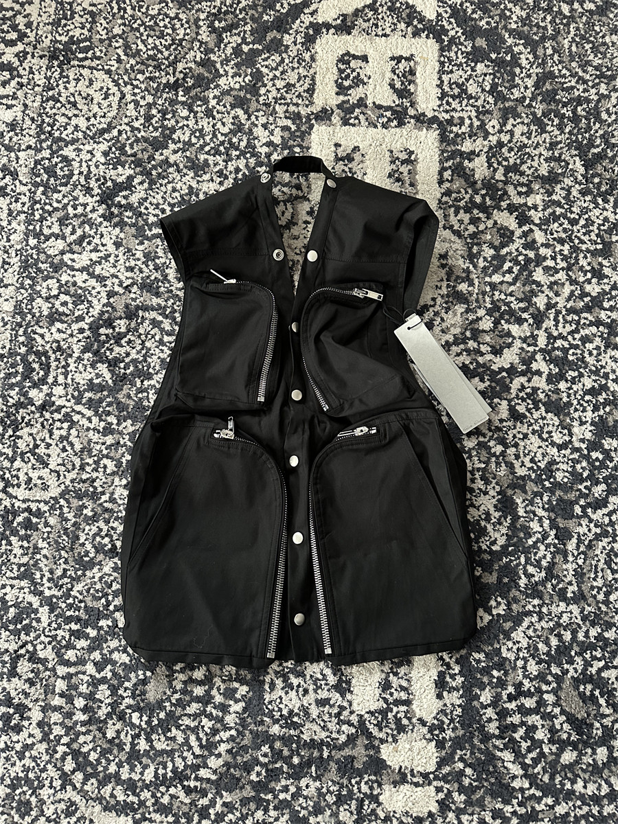XUAN ZHAN RO DECONSTRUCTED MULTI-POCKET VEST VEST RETRO SHOULDER FUNCTION AMERICAN CARGO JACKET LOOSE CASUAL JACKET