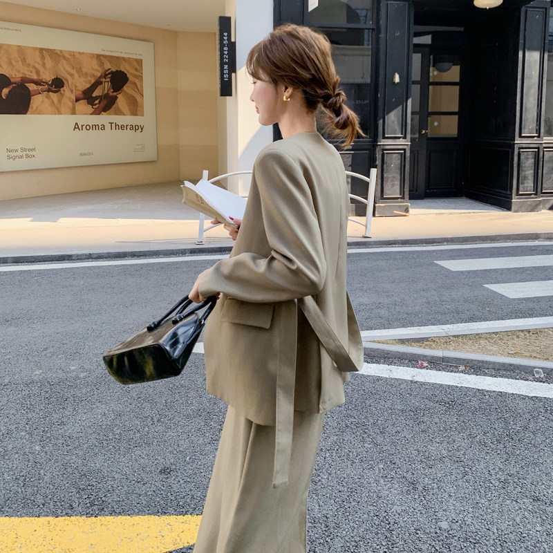 春季新款吊带裙系带西装套装#2513-P165-K248,女装套装/套裙,2C111