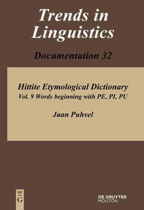 预售 按需印刷 hittite etymological dictionary  volume 9  words