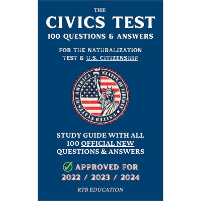 预售 按需印刷  The Civics Test -  100 Questions & Answers for the Naturalization Test & U.S. Citizenship