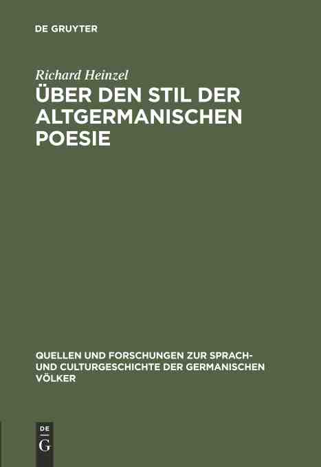 预售 按需印刷 über den Stil der altgermanischen Poesie 书籍/杂志/报纸 生活类原版书 原图主图