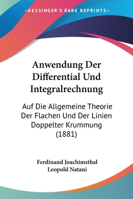 预售 按需印刷 Anwendung Der Differential Und Integralrechnung德语ger