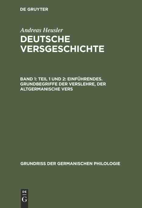 预售 按需印刷 Teil 1 und 2: Einführendes. Grundbegriffe der Verslehre  der altgermanische Vers 书籍/杂志/报纸 原版其它 原图主图