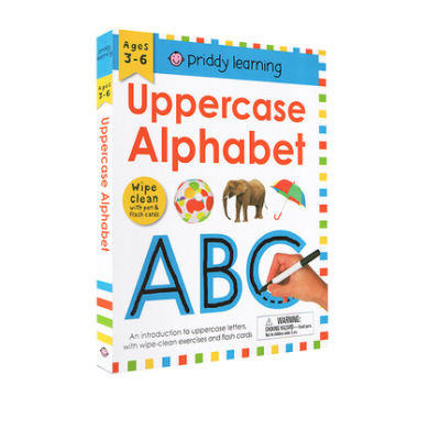 英文原版 Wipe Clean Workbook Uppercase Alphabet 螺旋装帧 附赠马克笔 字母练习擦写书 3-6岁 Roger Priddy