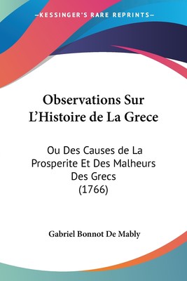 【预售 按需印刷】Observations Sur L Histoire de La Grece