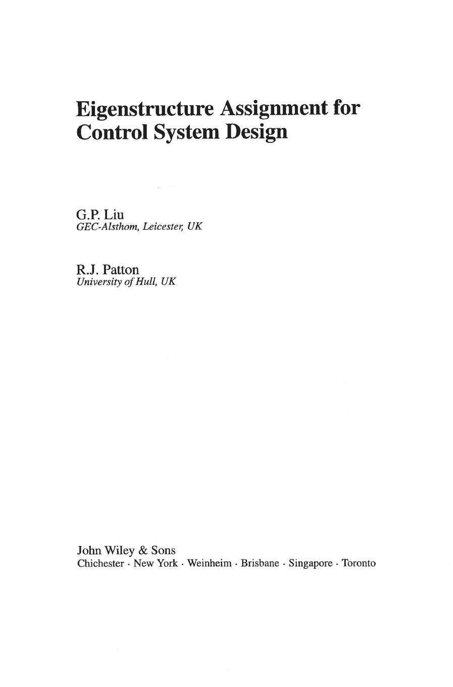 【预售按需印刷】Eigenstructure Assignment for Control System Design