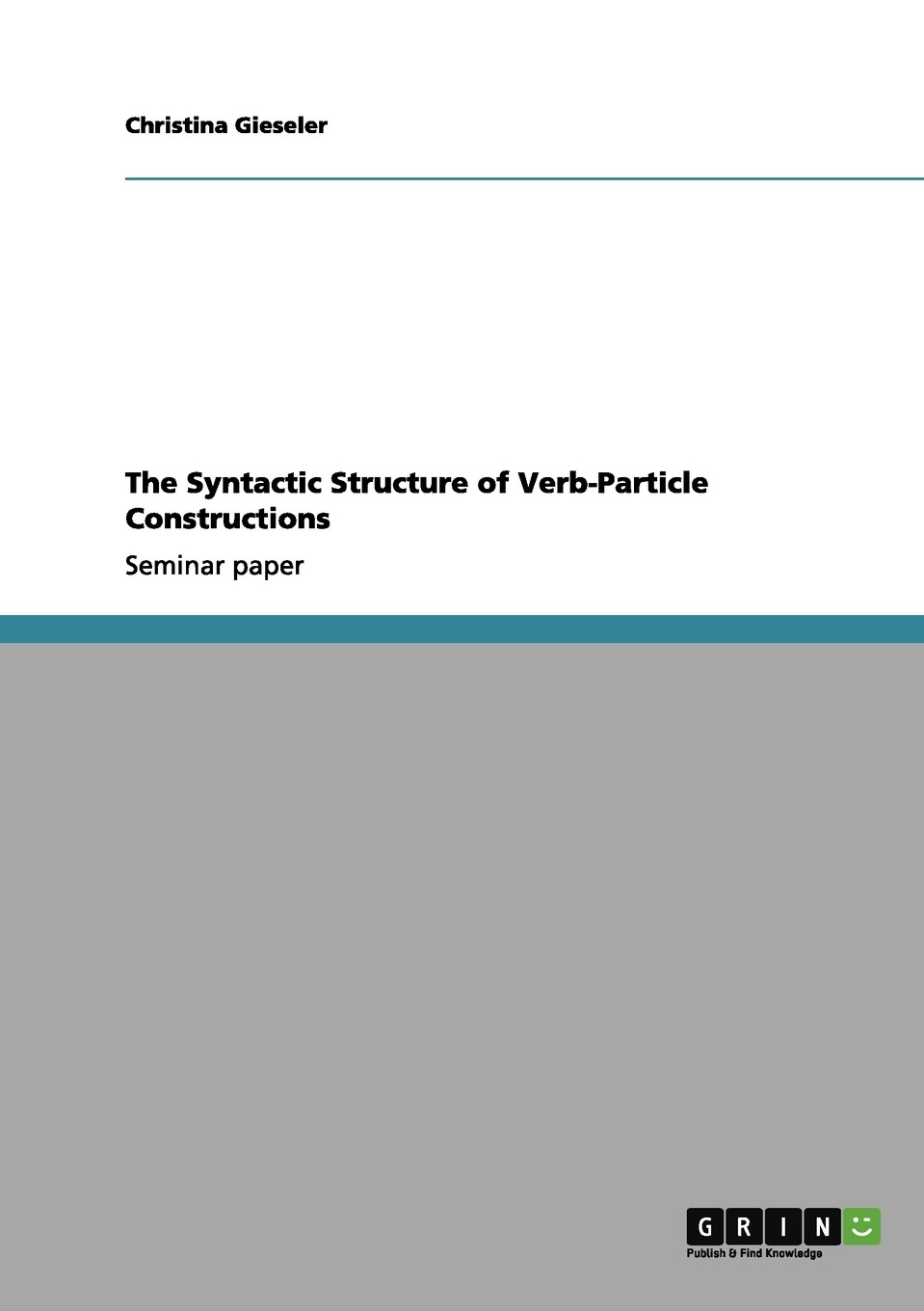 预售 按需印刷 the syntactic structure of verb-particle