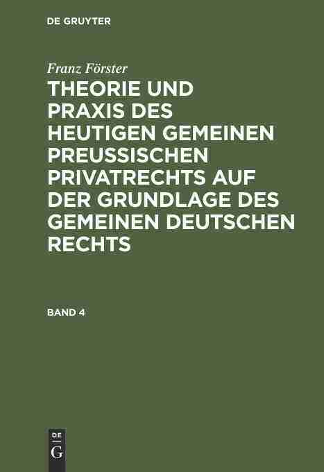  Franz F rster Theorie Und Praxis Des Heutigen Gemeinen Preu 