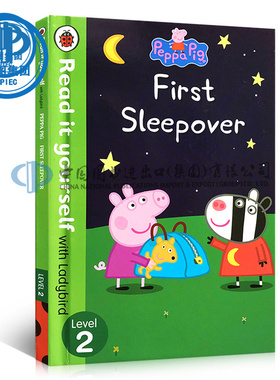 英文原版Peppa Pig: First Sleepover Read It Yourself  Ladybird 粉红猪小妹佩奇 分级阅读故事书 精装绘本
