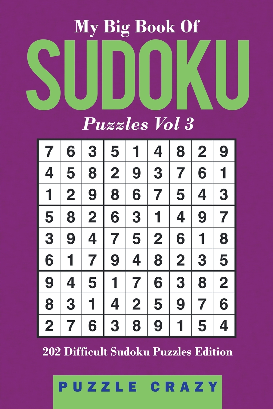 预售按需印刷My Big Book Of Soduku Puzzles Vol 3: 202 Difficult Sudoku Puzzles Edition