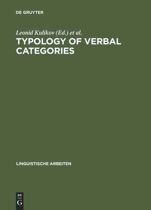 预售 按需印刷 typology of verbal categories