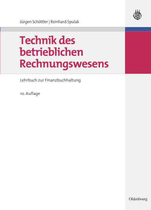 预售按需印刷 Technik des betrieblichen Rechnungswesens