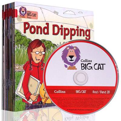 大猫自然拼读法2B collins Big Cat Red B Band 2B带CD英文原版红色套装全14册4-6岁儿童学习phonics教材幼儿园阶段分级阅读读物