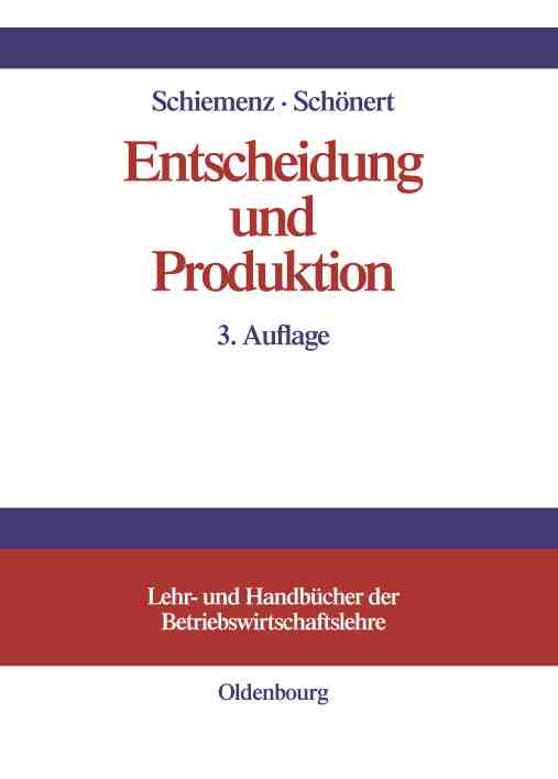 预售 按需印刷 Entscheidung und Produktion 书籍/杂志/报纸 经济管理类原版书 原图主图