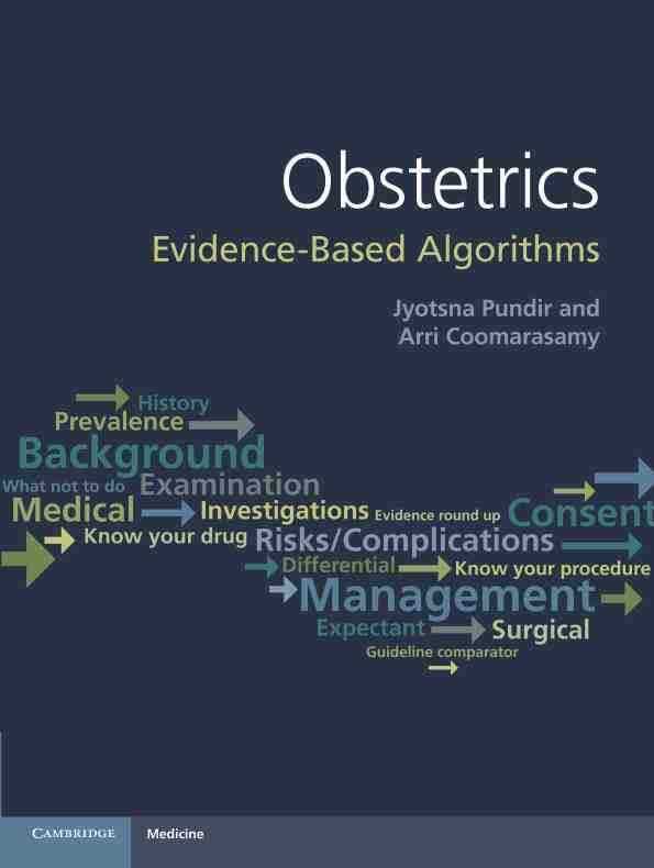 预售按需印刷Obstetrics: Evidence Based Algorithms