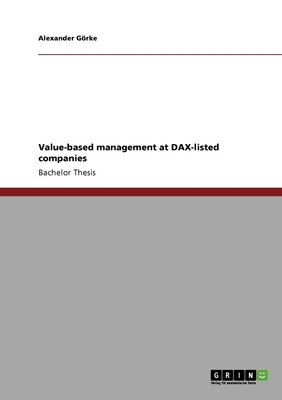 【预售 按需印刷】Value-based management at DAX-listed companies