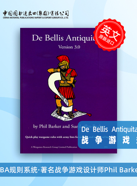 少量现货 De Bellis Antiquitatis Version 3.0 战争游戏规则V3.0 著名游戏设计师Phil Barker夫妇 英文原版 [9780244697686]
