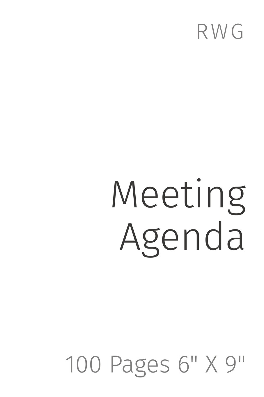 【预售 按需印刷】meeting agenda