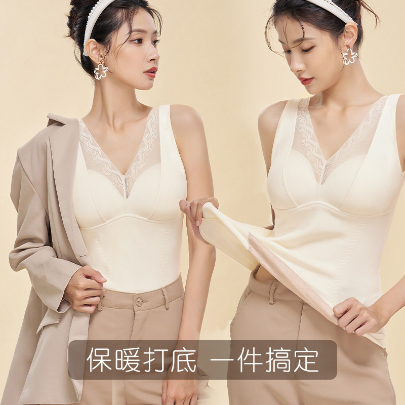 性感保暖背心大码加绒修身马甲图片