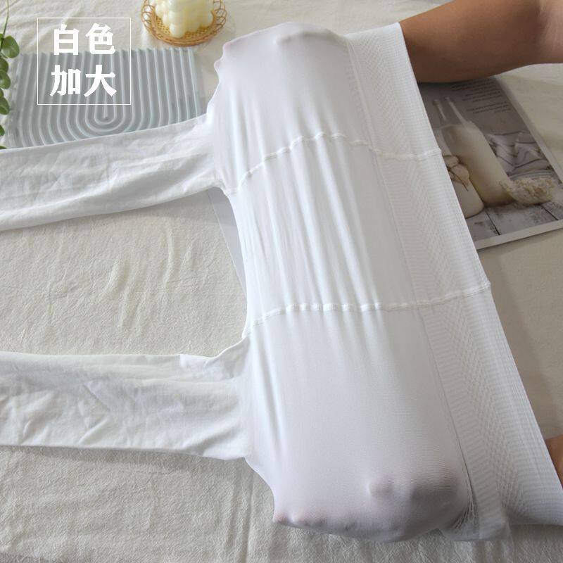 加肥加大白色200斤高个子男伪娘丝袜双面加档女装大佬连裤袜变装