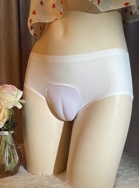 冰丝无痕女装大佬反串隐藏jj假阴伪娘一体裤性感紧身变装男娘内裤