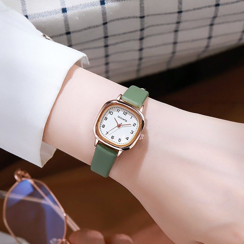 方形手表女款轻奢小众高级感女士简约气质小巧学生考试用石英表