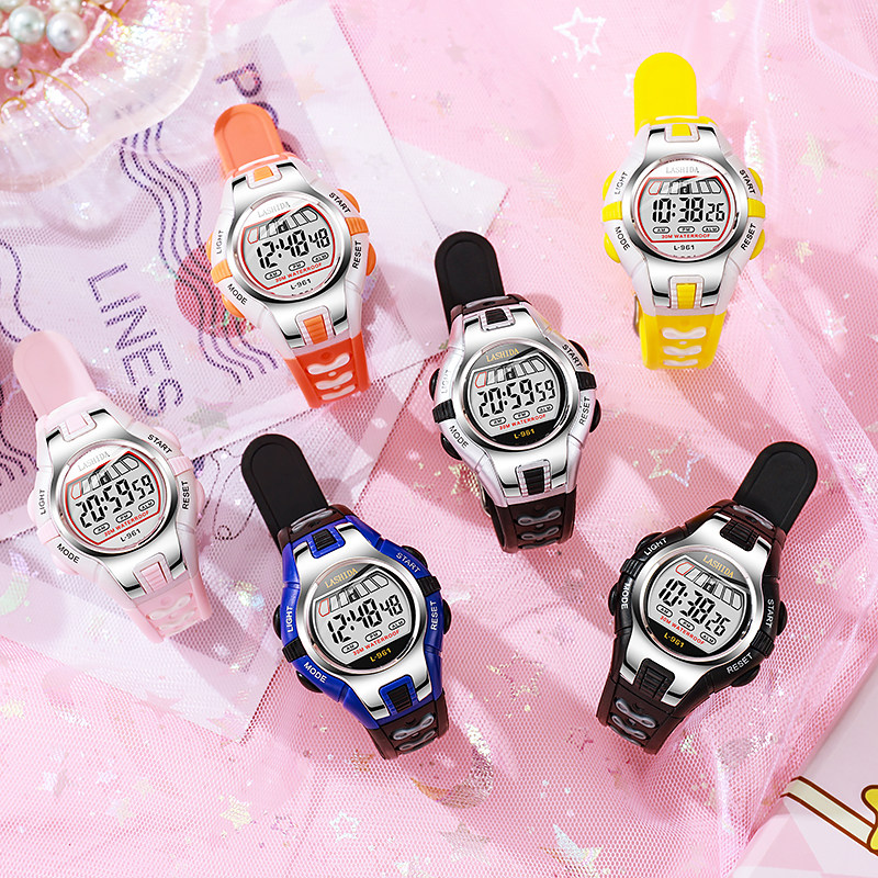 儿童电子手表男女孩运动夜光防水小学生数字表防摔时尚可爱腕表