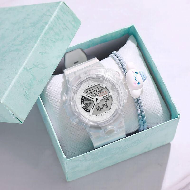 学生党多功能手表女中学生学院风时尚百搭小清新夜光儿童电子表男