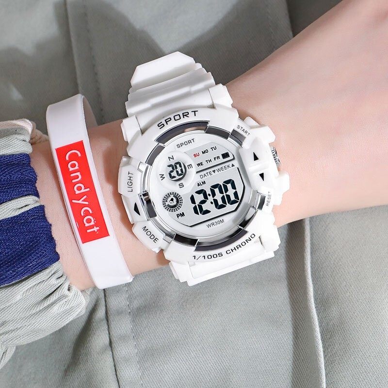 多功能手表女小学生初高中生儿童女生夜光闹钟女童男孩电子表