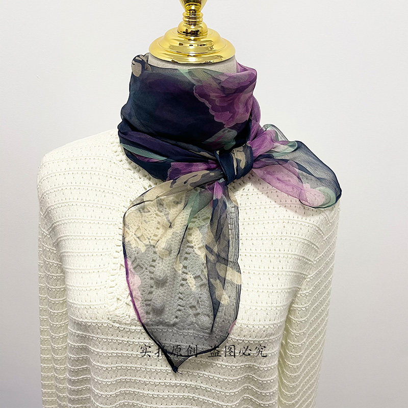 纱巾女夏季2024年新款薄款纱巾护脖子深色印花田园风妈妈款小围巾,服饰配件/皮带/帽子/围巾,围巾/丝巾/披肩,淘宝优惠券,粉丝福利购,淘宝优惠卷