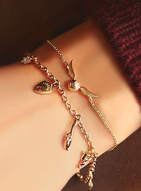 韩国OST哈利波特金色飞贼周边手链新款简约时尚潮流小众设计饰品