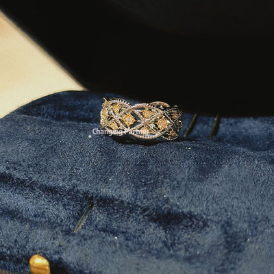 法式复古轻奢镂空蕾丝戒指