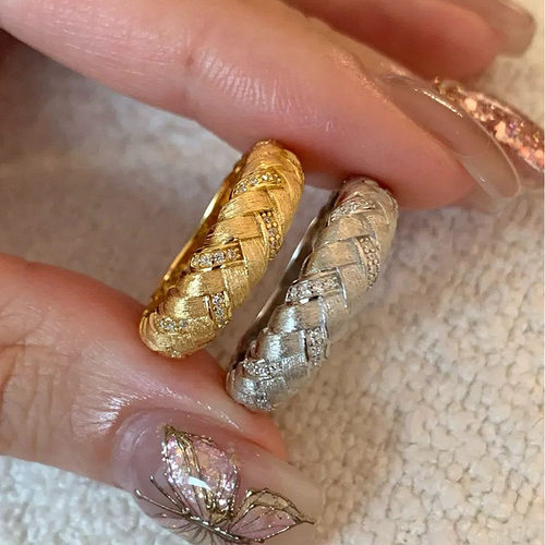 中古风意大利编织麦穗戒指