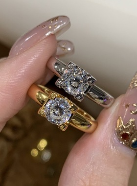 中古Vintage法式一克拉镶钻戒指