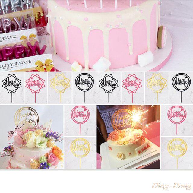 10pcs/lot new multi style acrylic hand writing happy birthda