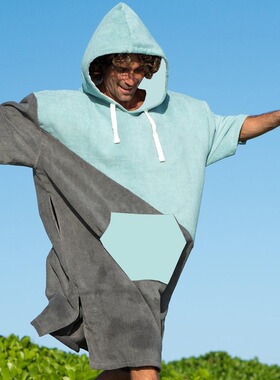 细纤维毛巾布撞色拼接速干沙滩巾可穿浴巾Bath towels bathrobes