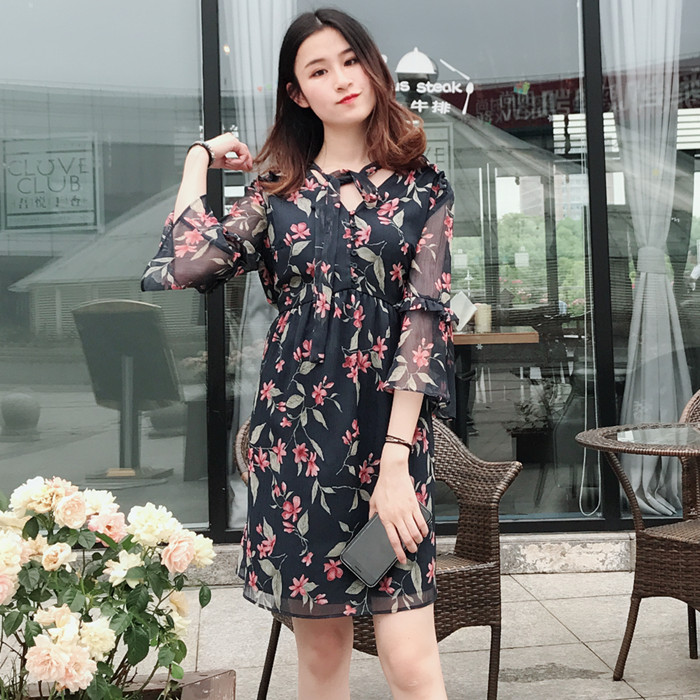 ONLY.vo Moda2018ÏÄÐÂÆ·Ñ©·ÄÓ¡»¨Ð¿îÁ¬ÒÂȹ118207616